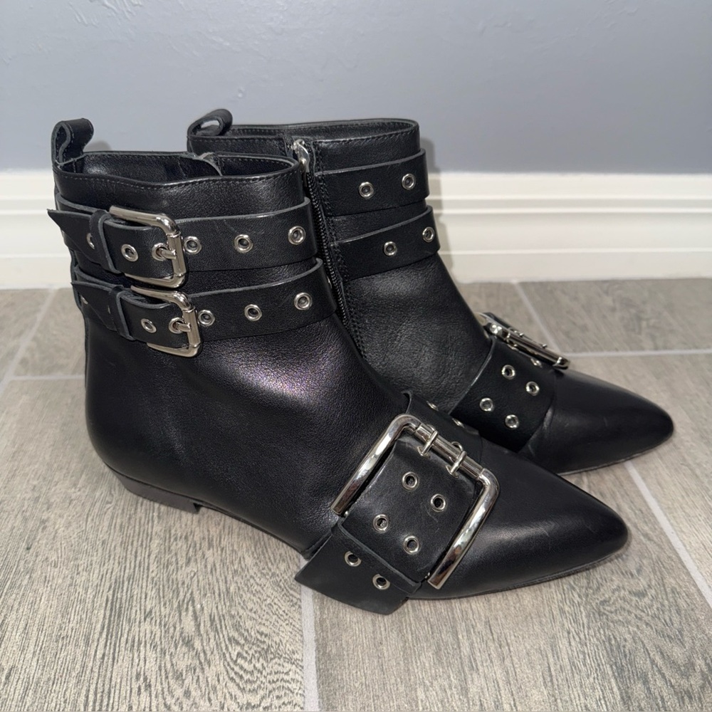 Red Valentino Garavani Leather Buckle Boots Women’s 38 (7.5)